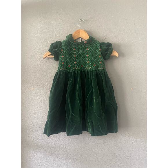 Anavini Velvet Hand Smocked Dress - Picture 2 of 8